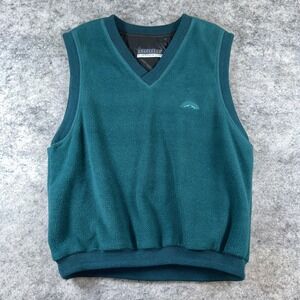 Vtg Sun Mountain Pullover Golf Fleece Vest Men's Large Green Lined Grandpacore